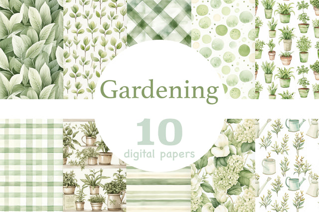 Gardening Digital Paper | Garden Seamless Pattern Digital Pattern GlamArtZhanna 