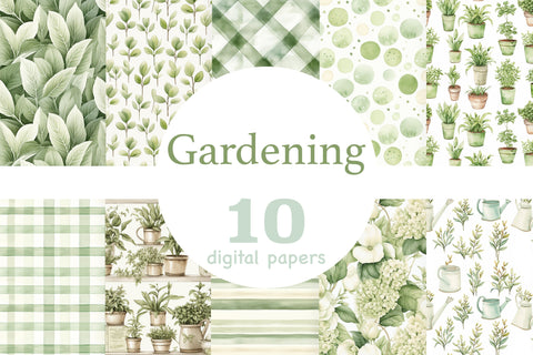 Gardening Digital Paper | Garden Seamless Pattern Digital Pattern GlamArtZhanna 
