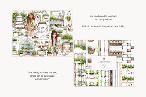 Gardening Digital Paper | Spring Summer Seamless Pattern Digital Pattern GlamArtZhanna 