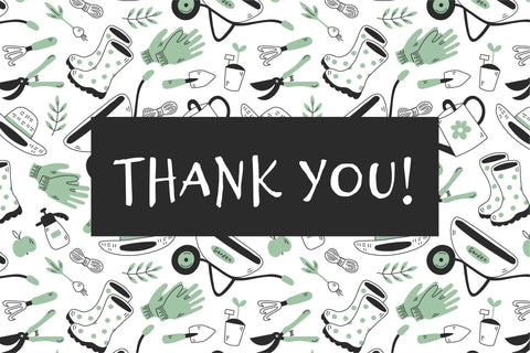 Gardening Doodle Seamless Pattern Digital Pattern Rin Green 