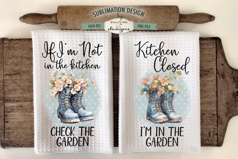Gardening - Garden Boots Kitchen Towel Sublimation Designs Sublimation Ewe-N-Me Designs 