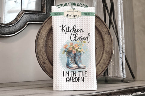Gardening - Garden Boots Kitchen Towel Sublimation Designs Sublimation Ewe-N-Me Designs 