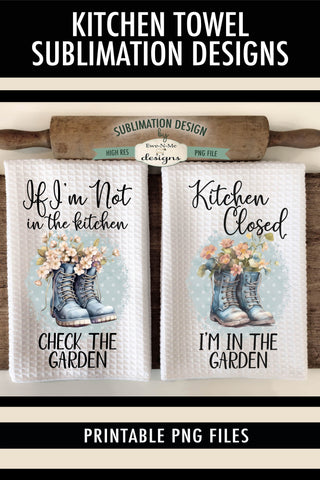 Gardening - Garden Boots Kitchen Towel Sublimation Designs Sublimation Ewe-N-Me Designs 