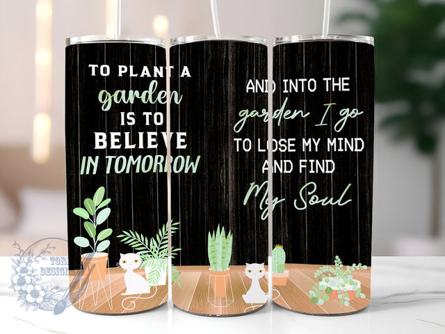 Gardening Gifts To Plant A Garden Tumbler, Gardening Cup 20 oz Skinny Tumbler, Plant Cup, Stainless Steel Tumbler, Gifts For Plant Lover, Instant Digital Download PNG Sublimation ToriDesigns 