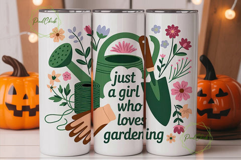 Gardening Girl 20oz Tumbler Wrap Sublimation PixelChick 