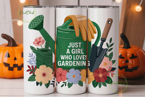 Gardening Girl 20oz Tumbler Wrap Sublimation PixelChick 