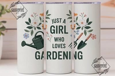 Gardening Girl 20oz Tumbler Wrap Sublimation sassyprint 