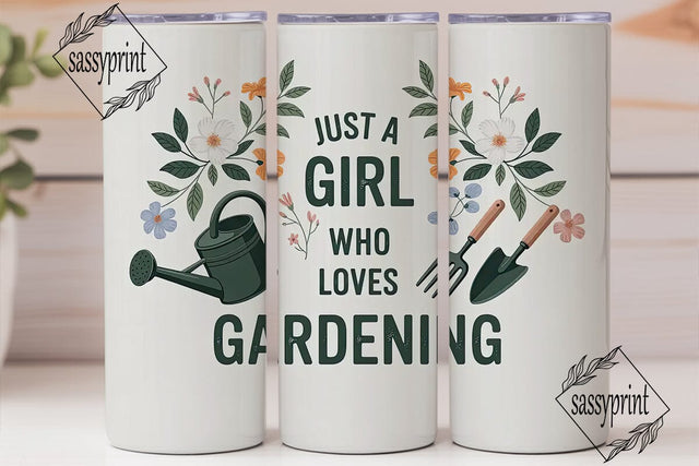 Gardening Girl 20oz Tumbler Wrap Sublimation sassyprint 