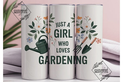 Gardening Girl 20oz Tumbler Wrap Sublimation sassyprint 