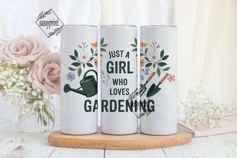 Gardening Girl 20oz Tumbler Wrap Sublimation sassyprint 