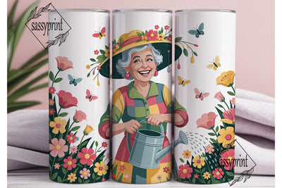 Gardening Grandma 20oz Tumbler Wrap Sublimation sassyprint 