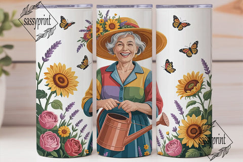 Gardening Grandma 20oz Tumbler Wrap Sublimation sassyprint 