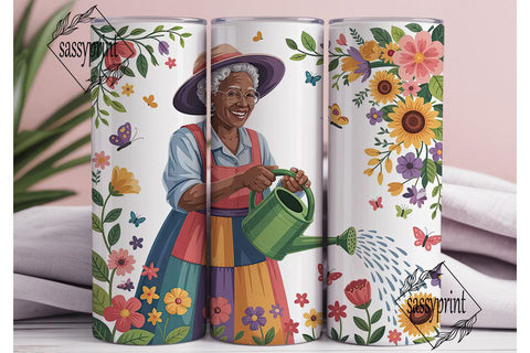 Gardening Grandma Tumbler Wrap Sublimation sassyprint 