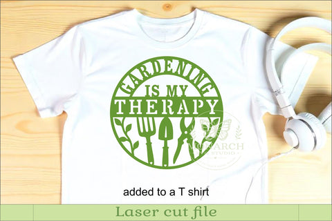Gardening Is My Therapy SVG Laser Cut Garden Sign File SVG APInspireddesigns 