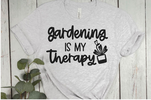 Gardening Is My Therapy SVG PNG DXF EPS Cut File - Cricut & Silhouette Design SVG So Fontsy VIP Design Shop 