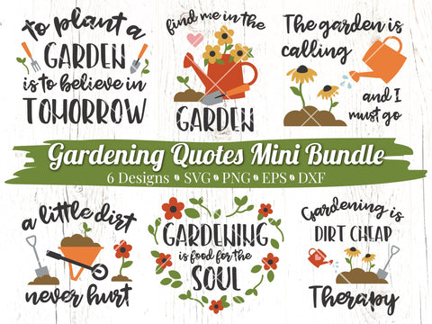 Gardening Quotes Mini Bundle SVG Caffeinated SVGs 
