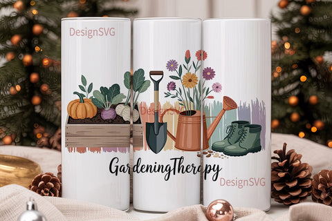 Gardening Therapy 20oz Tumbler Wrap Sublimation DesignSVG 