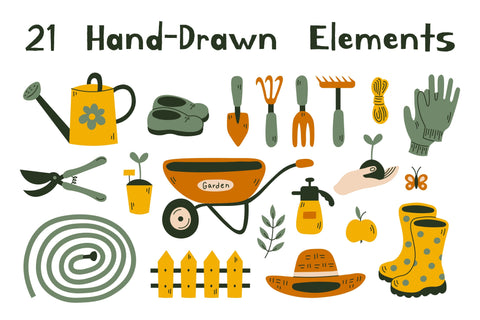 Gardening Tools PNG Clipart Sublimation Rin Green 