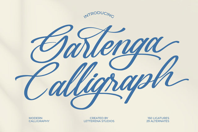 Gartenya Calligraph - Modern Calligraphy Font Font Letterena Studios 