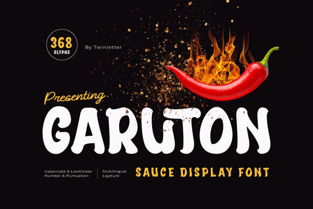 Garuton - Sauce Display Font Font twinletter 