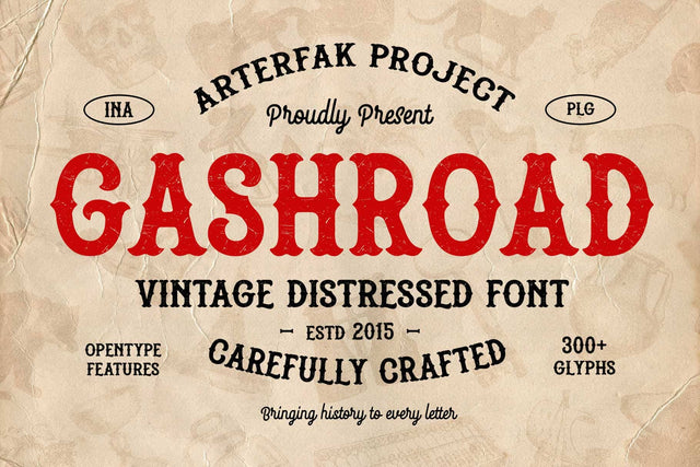 Gashroad – Vintage Style Font Arterfak Project 