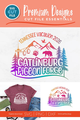 Gatlinburg svg, Pigeon Forge svg, 2026 Tennessee Family Vacation SVG SVG Cut File 