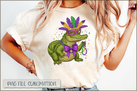 Gator Mardi Gras Alligator PNG Sublimation Shetara Begum 