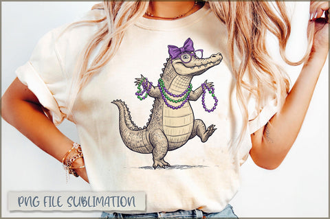 Gator Mardi Gras Alligator PNG Sublimation Shetara Begum 