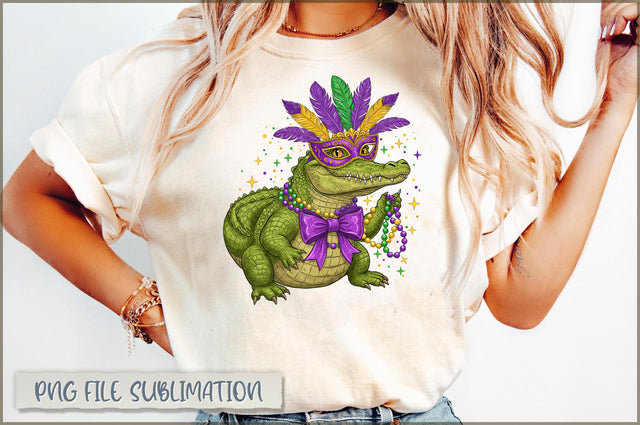 Gator Mardi Gras Alligator PNG Sublimation Shetara Begum 
