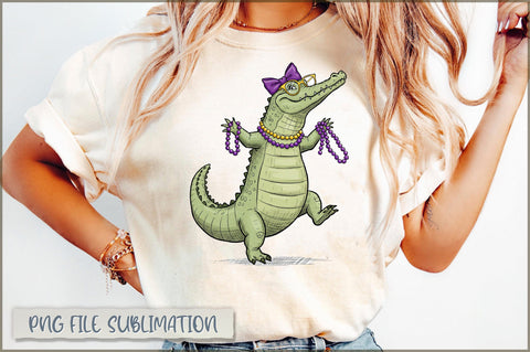 Gator Mardi Gras Alligator PNG Sublimation Shetara Begum 