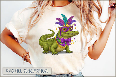 Gator Mardi Gras Alligator PNG Sublimation Shetara Begum 