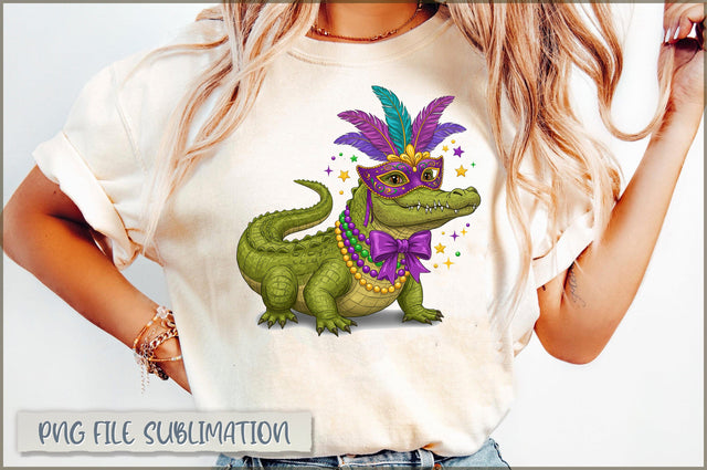 Gator Mardi Gras Alligator PNG Sublimation Shetara Begum 