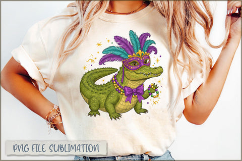 Gator Mardi Gras Alligator PNG Sublimation Shetara Begum 