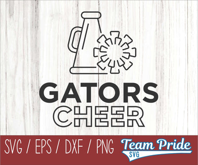 Gators Cheer Line Art SVG Digital Download Printable - SVG, EPS, DXF, PNG SVG Team Pride SVG 
