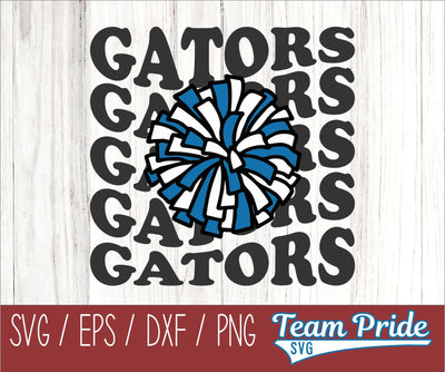 Gators Cheer Vintage Wave SVG Digital Download Printable - SVG, EPS, DXF, PNG SVG Team Pride SVG 
