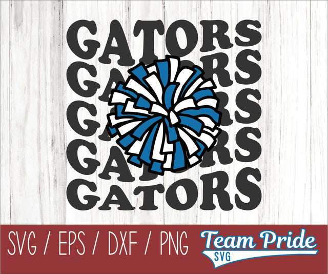 Gators Cheer Vintage Wave SVG Digital Download Printable - SVG, EPS, DXF, PNG SVG Team Pride SVG 