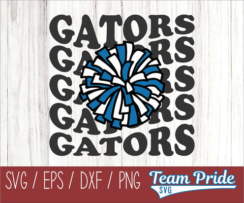 Gators Cheer Vintage Wave SVG Digital Download Printable - SVG, EPS, DXF, PNG SVG Team Pride SVG 
