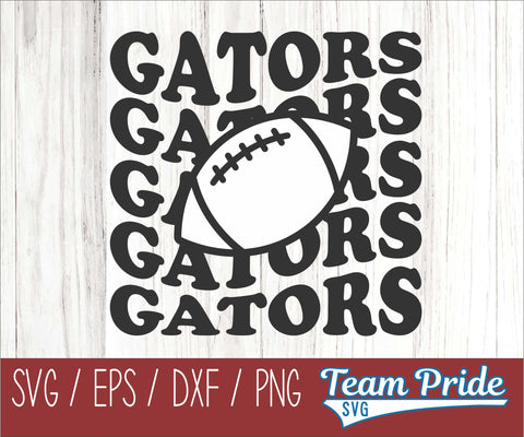 Gators Football Retro Wave SVG Digital Download Printable - SVG, EPS, DXF, PNG SVG Team Pride SVG 
