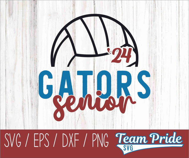 Gators Senior 2024 Volleyball SVG Digital Download Printable - SVG, EPS, DXF, PNG SVG Team Pride SVG 