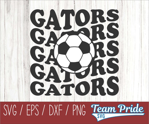 Gators Soccer Retro Wave SVG Digital Download Printable - SVG, EPS, DXF, PNG SVG Team Pride SVG 