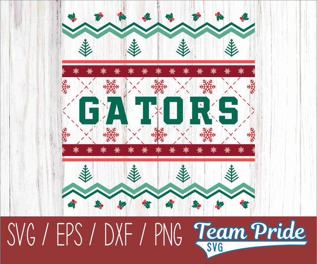 Gators Ugly Christmas Sweater Festive Holiday Design SVG, EPS, DXF, PNG SVG Team Pride SVG 