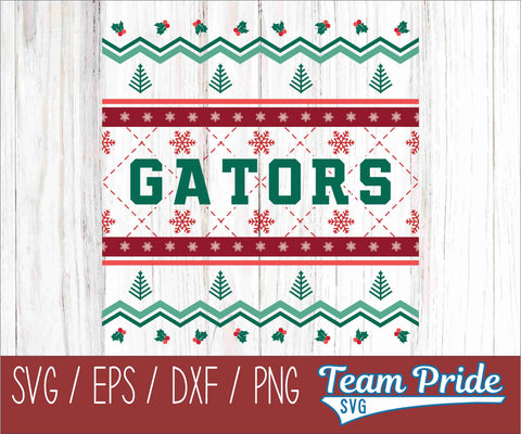 Gators Ugly Christmas Sweater Festive Holiday Design SVG, EPS, DXF, PNG SVG Team Pride SVG 