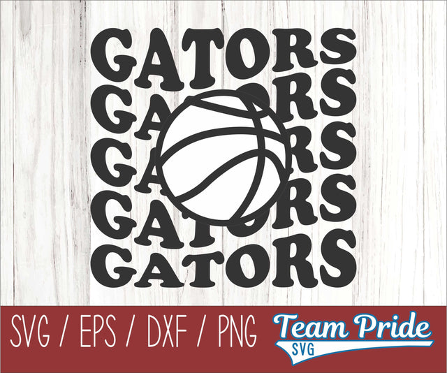 Gators Vintage Wave Basketball SVG Digital Download Printable - SVG, EPS, DXF, PNG SVG Team Pride SVG 