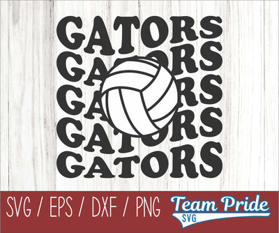Gators Volleyball Retro Wave SVG Digital Download Printable - SVG, EPS, DXF, PNG SVG Team Pride SVG 