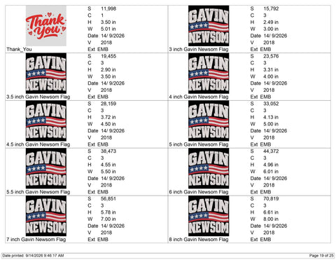 Gavin Newsom America Flag Embroidery Design – Patriotic Political Machine Embroidery File, USA Flag Election Design Embroidery/Applique DESIGNS PatternFeed8 