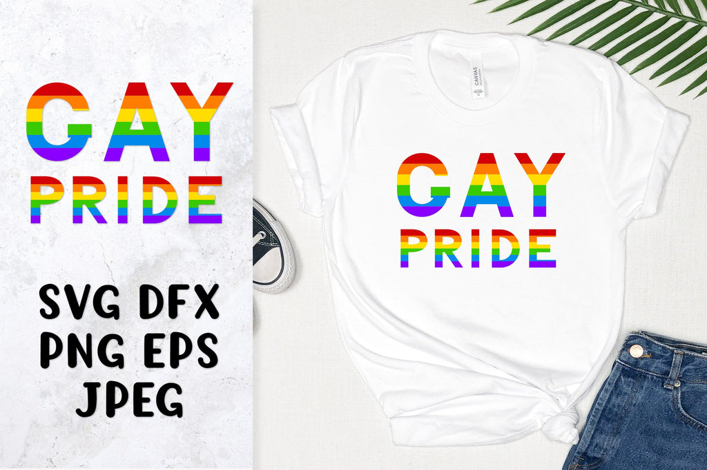 Gay pride rainbow lettering. LGBT SVG. LGBTQ pride month - So Fontsy