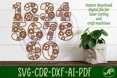 Gears numbers two layer wall sign SVG cut files SVG APInspireddesigns 