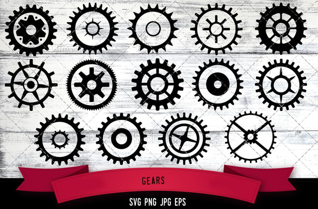 Gears Vector Bundle - JPG, SVG, PNG, EPS - Digital Download with Commercial License for Cricut, Silhouette, Scan N Cut Crafting SVG Loveleen Kaur 