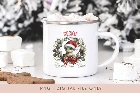 Gecko Christmas Club PNG - Cute Pet Holiday Design Sublimation BijouBay 