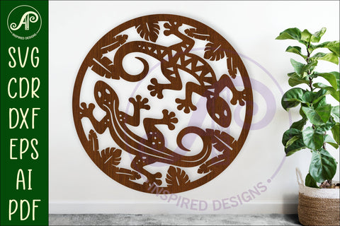 Geckos, Lizards wall sign, SVG file. SVG APInspireddesigns 